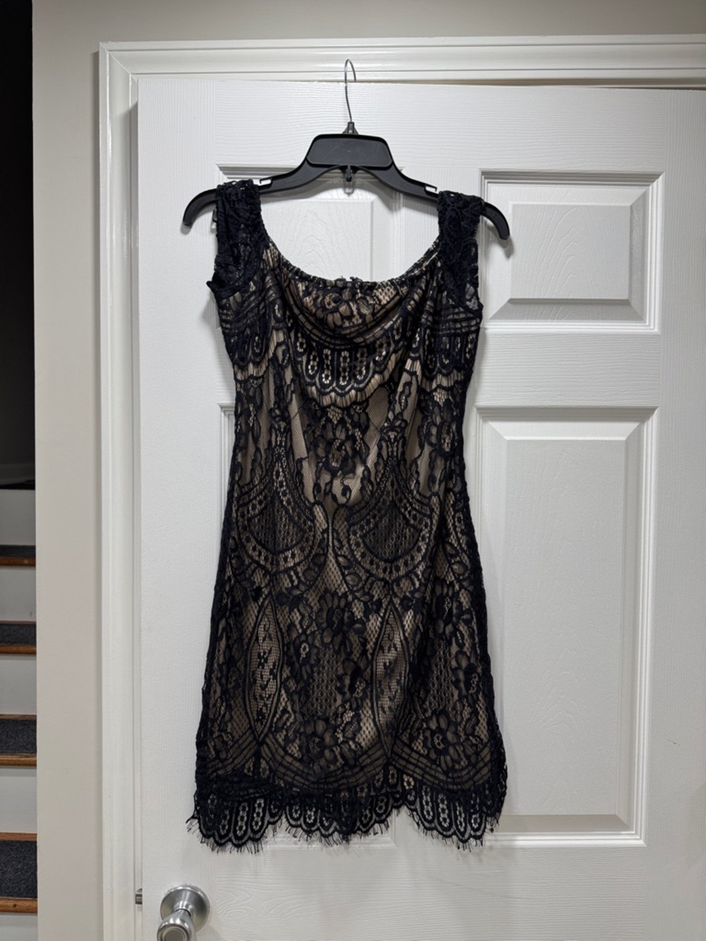 BRAND NEW Black Lace Overlay Nude Slip mini Dress. Perfect 4 wedding or dinner